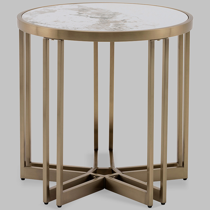Журнальный столик Алиада D55 светлая керамика Stool Group EET-279-BRCG