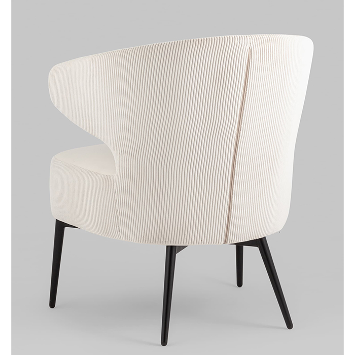 Кресло-лаунж Royal Stripes велюр молочный Stool Group vd-royal-v000-vl01