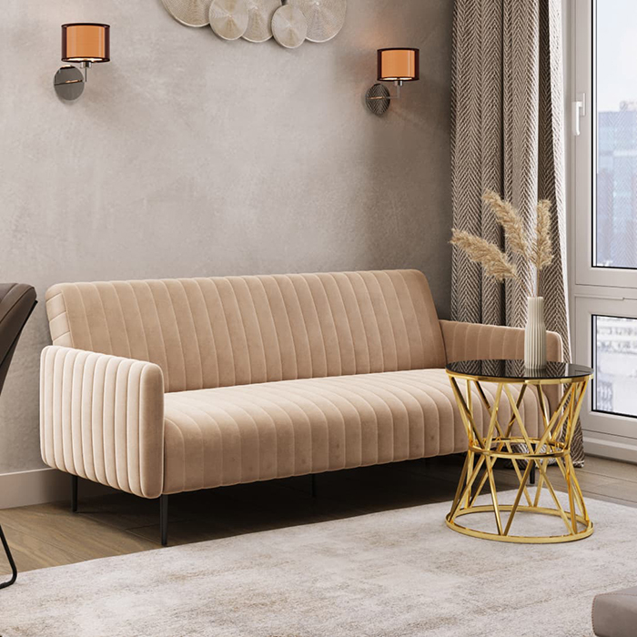 Диван прямой Дрезден велюр бежевый Stool Group vd-drezden-b5