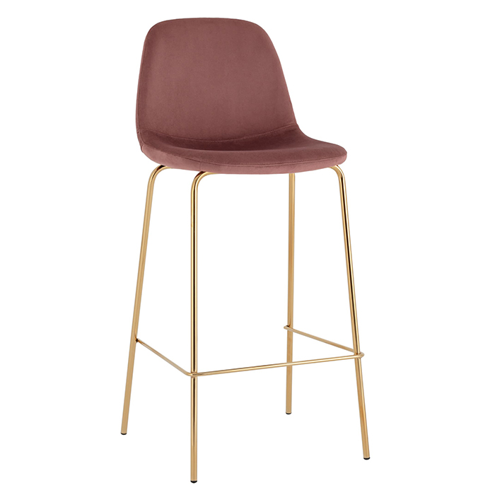 Стул барный Валенсия велюр пыльно-розовый Stool Group OS-001B HLR-44 gl