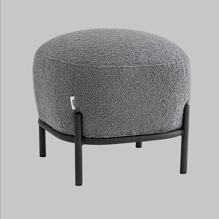 Пуф Стоун букле Fluffy тёмно-серый Stool Group vd-pf-stone-fl-grey