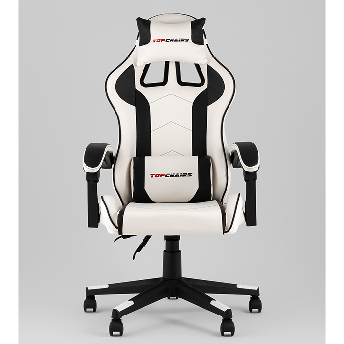 Кресло игровое TopChairs Shadow бело-чёрный Stool Group GF-8079 white+black