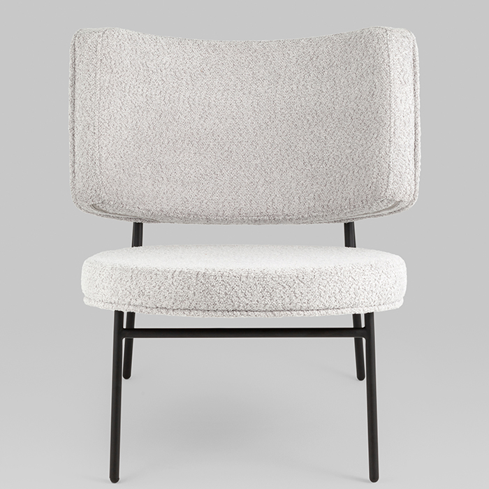 Кресло District Lounge букле светло-серый Stool Group LV-101-S900-01