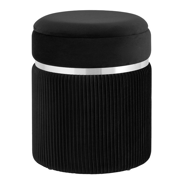 Пуф Миранда с ящиком велюр чёрный Stool Group 19B352VA-8167-70