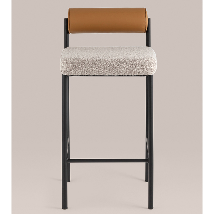Стул барный Балла бежевый с коричневой экокожей Stool Group FDC9939 sDC6095-4+b270-28