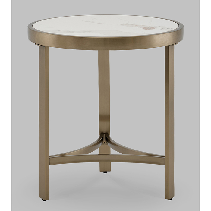 Журнальный столик Адриана D50 светлая керамика Stool Group EET-223-BRCG-BDFL