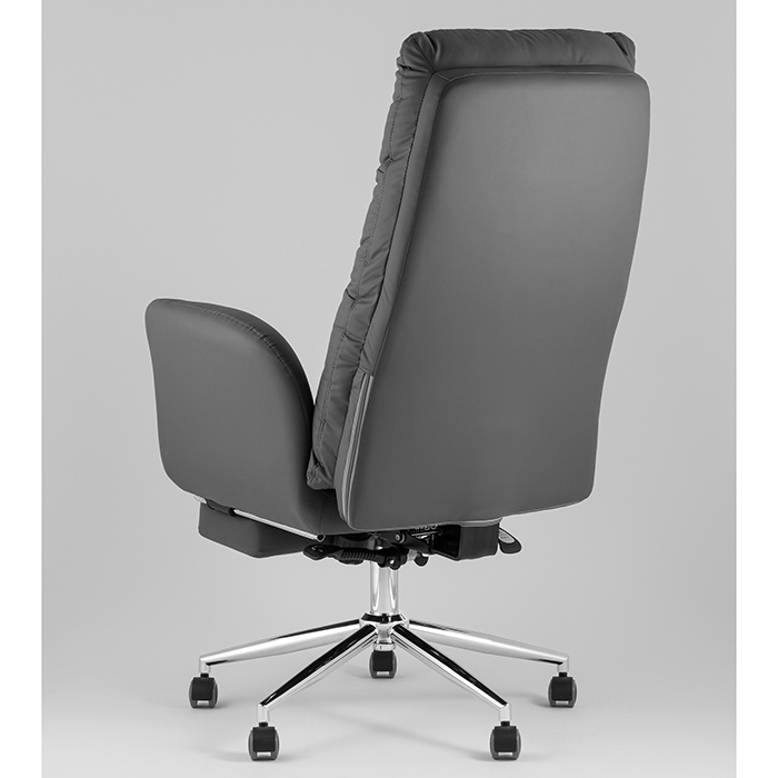 Кресло офисное TopChairs Solid с оттоманкой серый Stool Group DD-004-OT NC grey