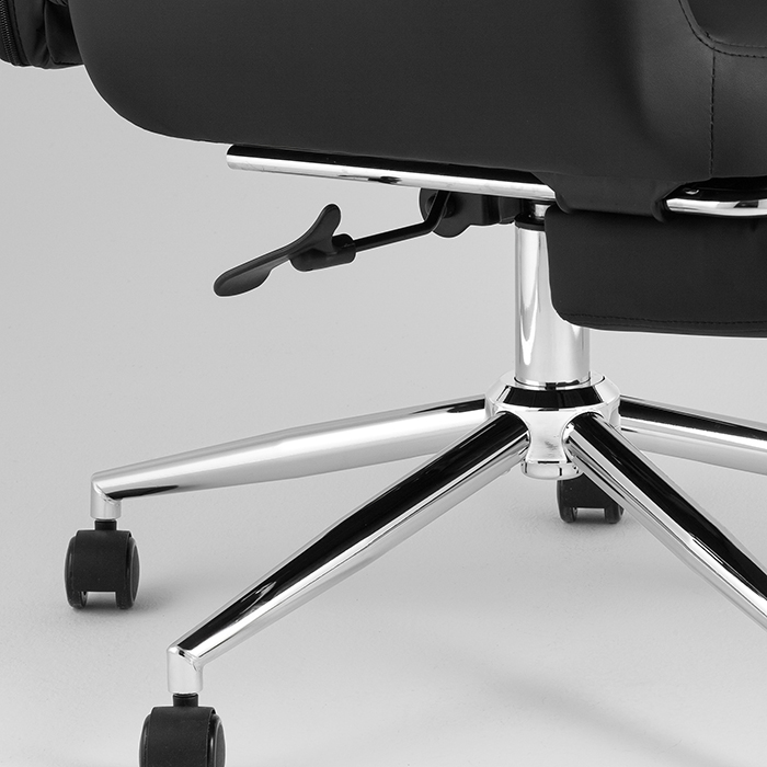 Кресло офисное TopChairs Solid с оттоманкой чёрный Stool Group DD-004-OT NC black