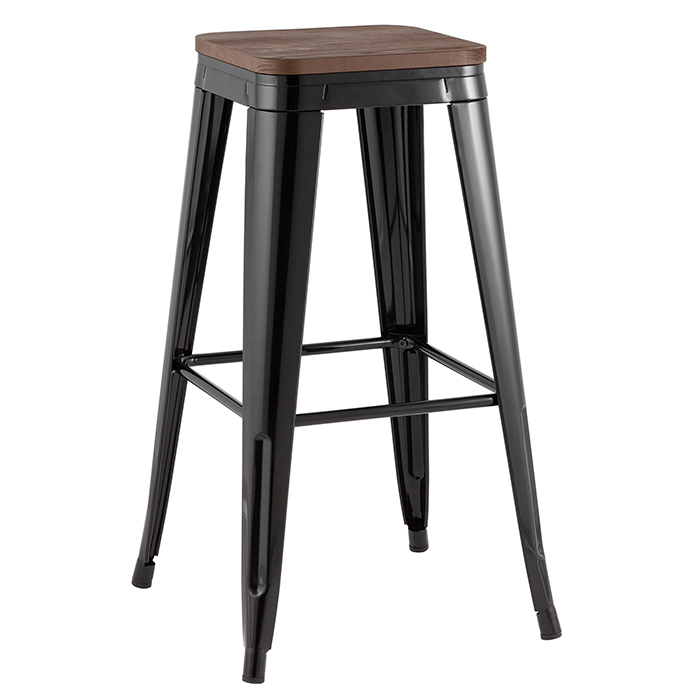 Стул барный Tolix чёрный Stool Group YD-H765-W KD LG-01