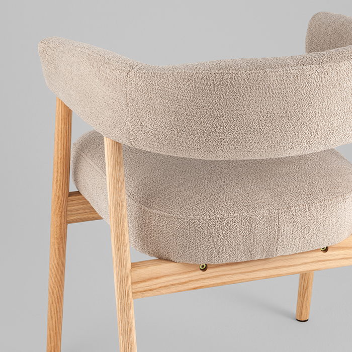 Комплект стульев Zubo бежевый с деревянными ножками (2 шт) Stool Group DM4729-1 OTE-Q-120 FLAXEN X2