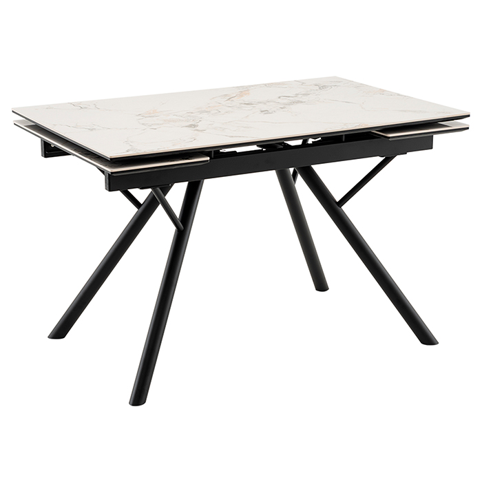 Стол раскладной Либертика 120-180х80 см керамика белый основание черное Stool Group SO 281-81524