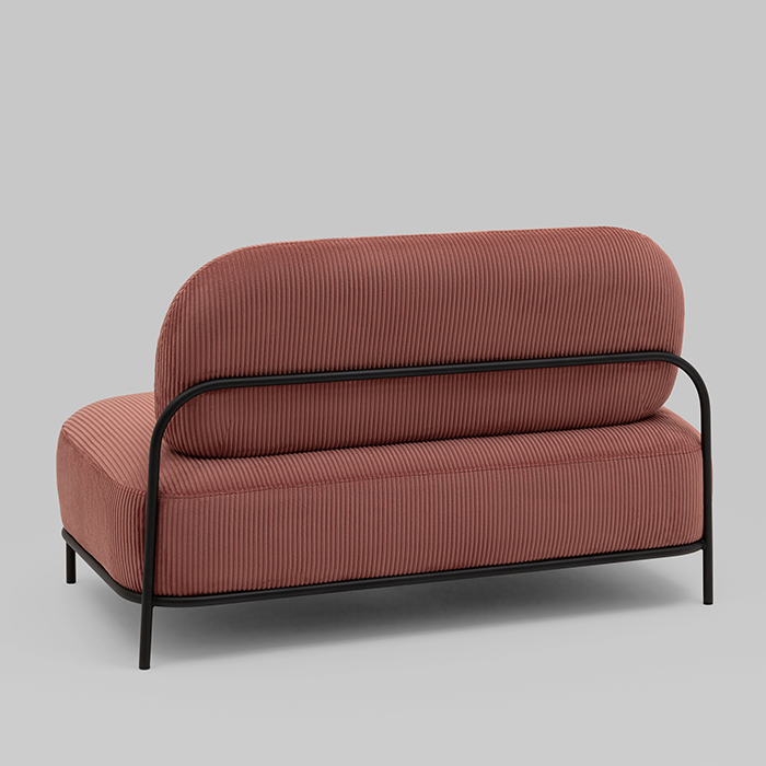 Диван Стоун велюр рельефный коралловый Stool Group vd-dv-stone-cl-coral