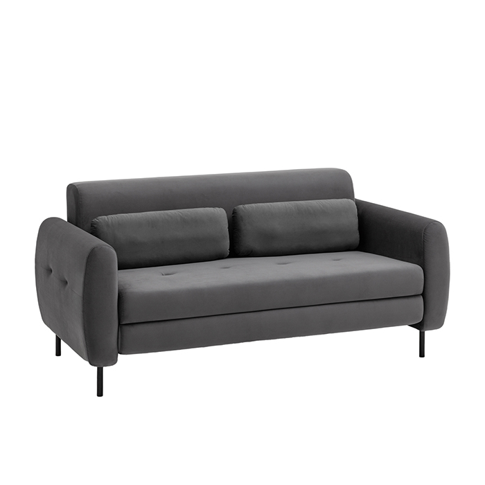 Диван-кровать прямой Барнаби велюр серый Stool Group vd-dv-barnaby-b27