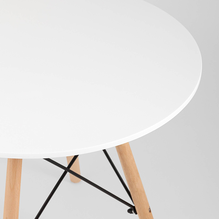 Стол круглый Eames DSW Small D60 белый деревянные ножки Stool Group T005-C
