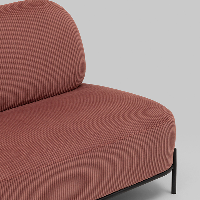 Диван Стоун велюр рельефный коралловый Stool Group vd-dv-stone-cl-coral
