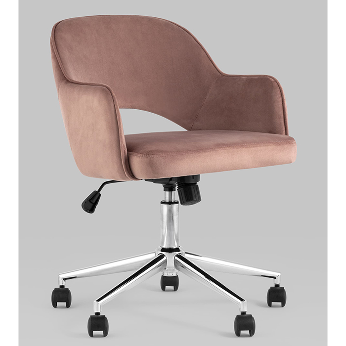 Кресло офисное Кларк велюр розовый Stool Group CLARKSON PINK CHROME