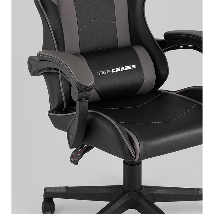 Кресло игровое TopChairs Shadow чёрно-серый Stool Group GF-8079 black+grey
