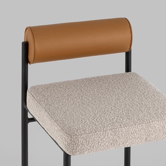 Стул барный Балла бежевый с коричневой экокожей Stool Group FDC9939 sDC6095-4+b270-28
