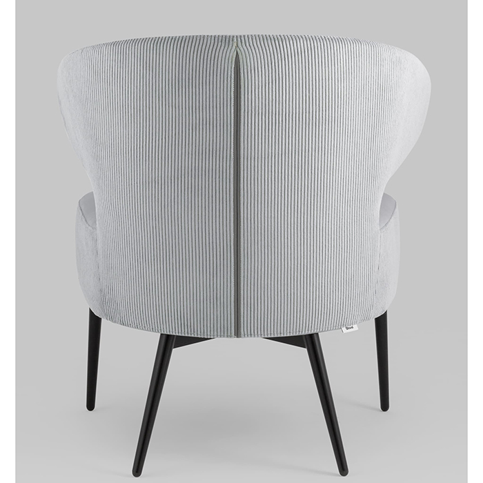 Кресло-лаунж Royal Stripes велюр серый Stool Group vd-royal-v994-vl12