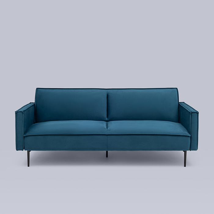 Диван прямой Кассель велюр синий Stool Group vd-cassel-vl54