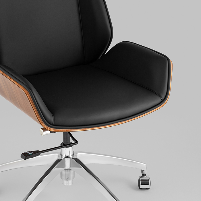 Кресло офисное TopChairs Crown чёрный Stool Group A312 8383-29 walnut back