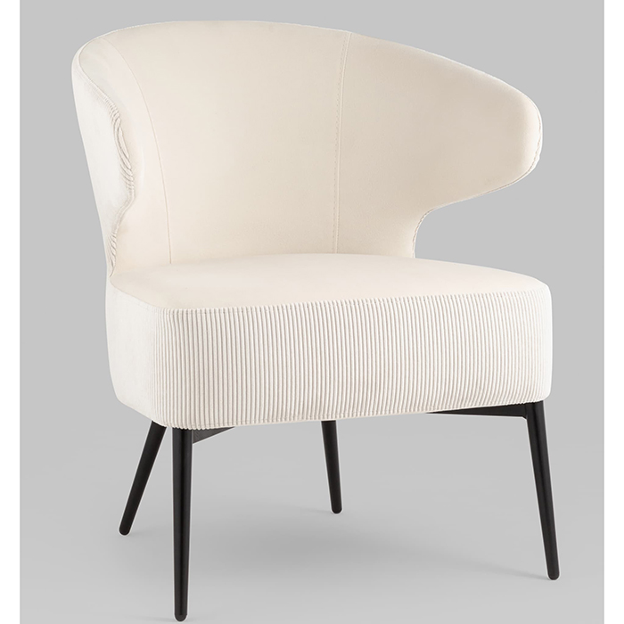 Кресло-лаунж Royal Stripes велюр молочный Stool Group vd-royal-v000-vl01