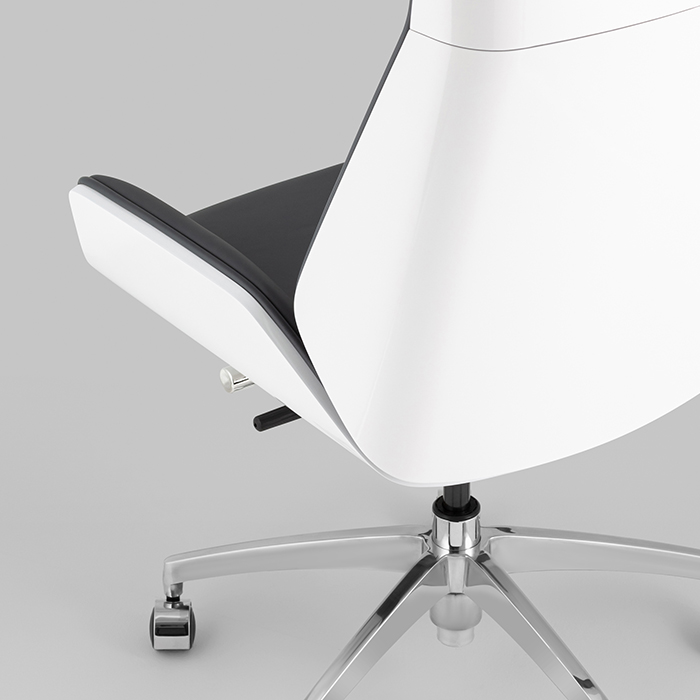 Кресло офисное TopChairs Crown серо-голубой/белый Stool Group A312 8386-16 white back