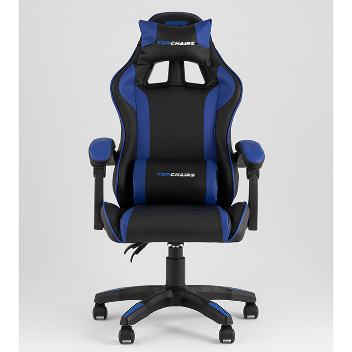 Кресло игровое TopChairs Shadow чёрно-синий Stool Group GF-8079 black+blue