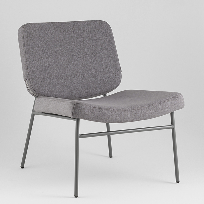 Кресло Эбигейл велюр серый каркас серый Stool Group LV-120-E86-7005