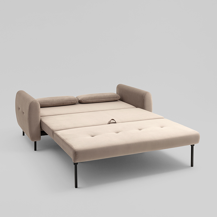 Диван-кровать прямой Барнаби велюр светло-серый Stool Group vd-dv-barnaby-b25