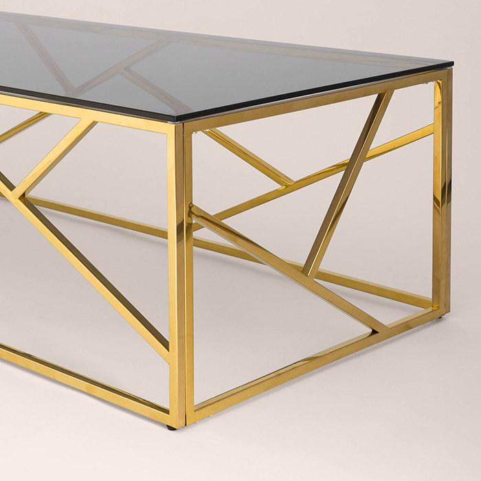 Журнальный стол 120х60 Арт Деко стекло Stool Group ECT-015-TG-SK