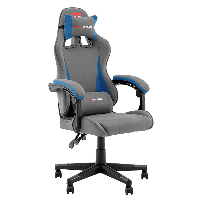 Кресло игровое TopChairs Phantom серо-голубой Stool Group GF-D80 TT706+TT702