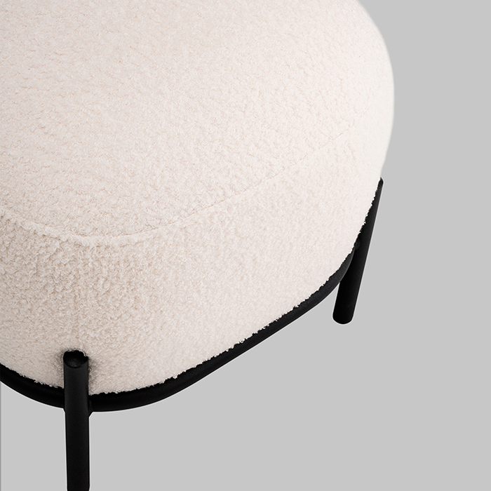 Пуф Стоун букле Fluffy молочный Stool Group vd-pf-stone-fl-milk