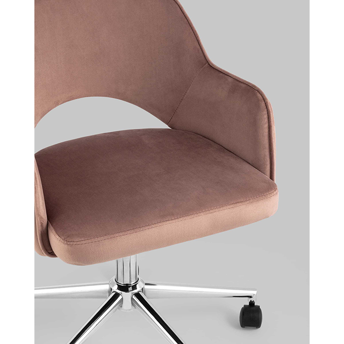 Кресло офисное Кларк велюр розовый Stool Group CLARKSON PINK CHROME