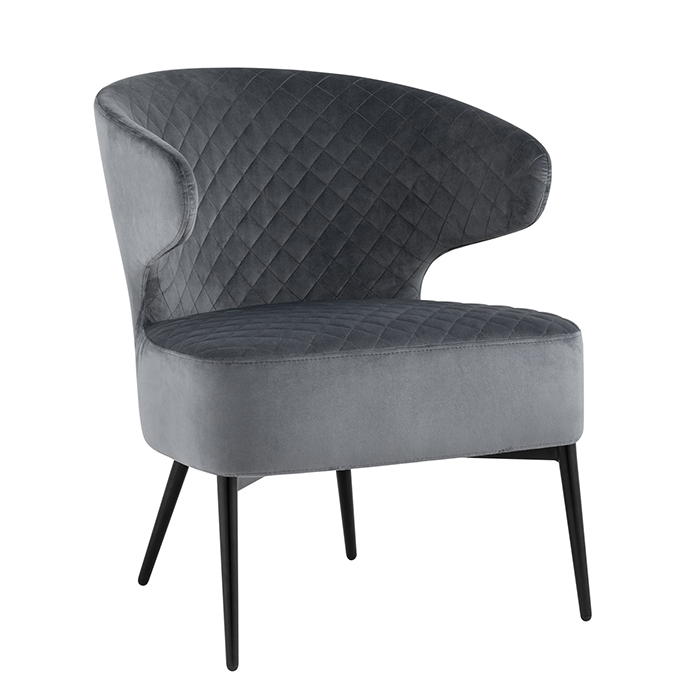 Кресло-лаунж Royal велюр тёмно-серый Stool Group vd-royal-b27