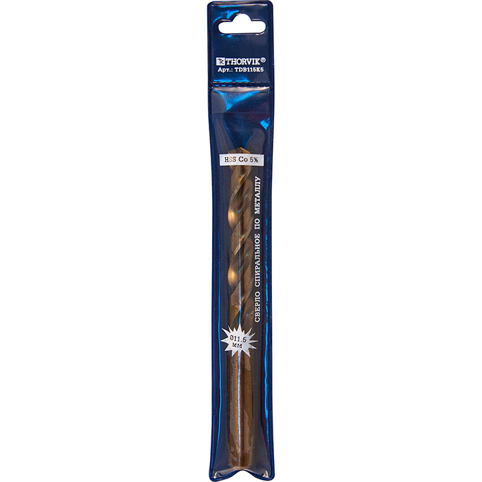 Сверло спиральное по металлу HSS Co 11.5 мм Thorvik TDB115K5