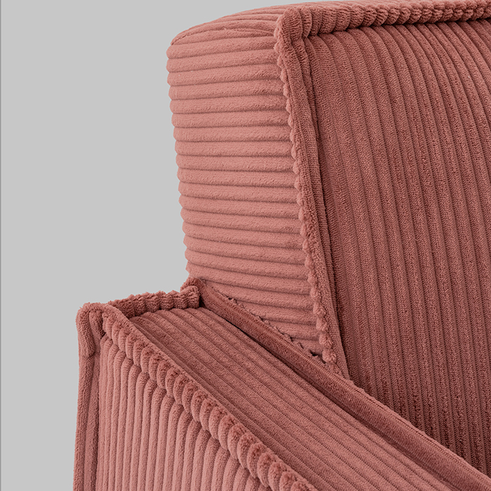 Диван прямой Кассель велюр рельефный коралловый Stool Group vd-cassel-cl-coral