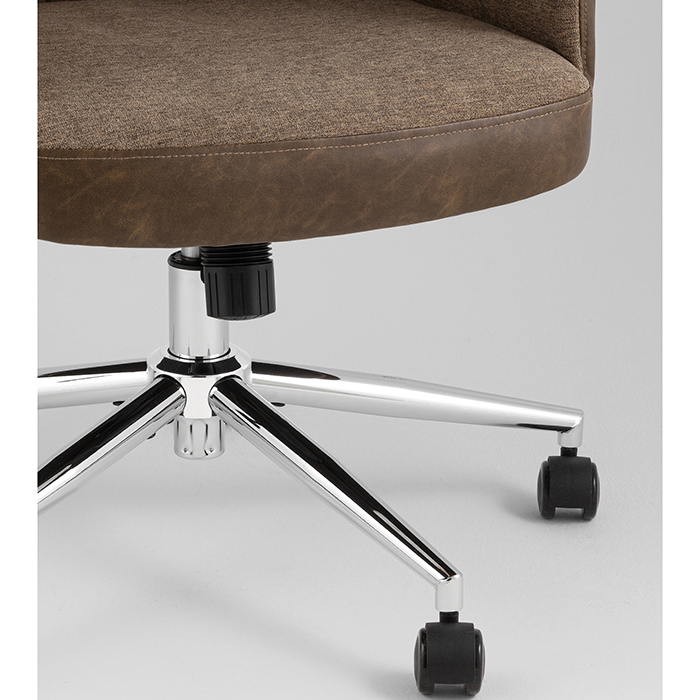 Кресло офисное TopChairs Neoma коричневый экокожа Stool Group YF-0515 ZE119A-3+FH-65 brown retro