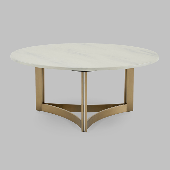 Журнальный столик Кассия D90 светлая керамика Stool Group ECT-292-BRCGS-white 333-2