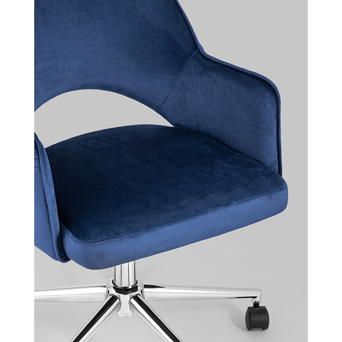 Кресло офисное Кларк велюр синий Stool Group CLARKSON BLUE CHROME