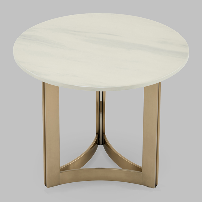 Журнальный столик Кассия D60 светлая керамика Stool Group EET-292-BRCGS-white 333-2