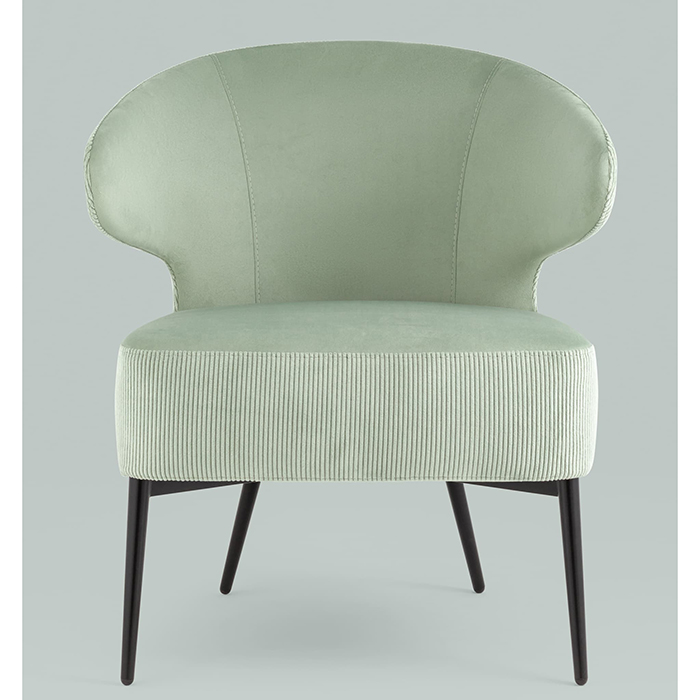 Кресло-лаунж Royal Stripes велюр фисташковый Stool Group vd-royal-v690-vl14