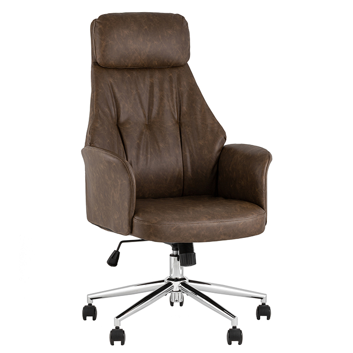 Кресло офисное TopChairs Neoma коричневый экокожа Stool Group YF-0515 FH-65 brown retro