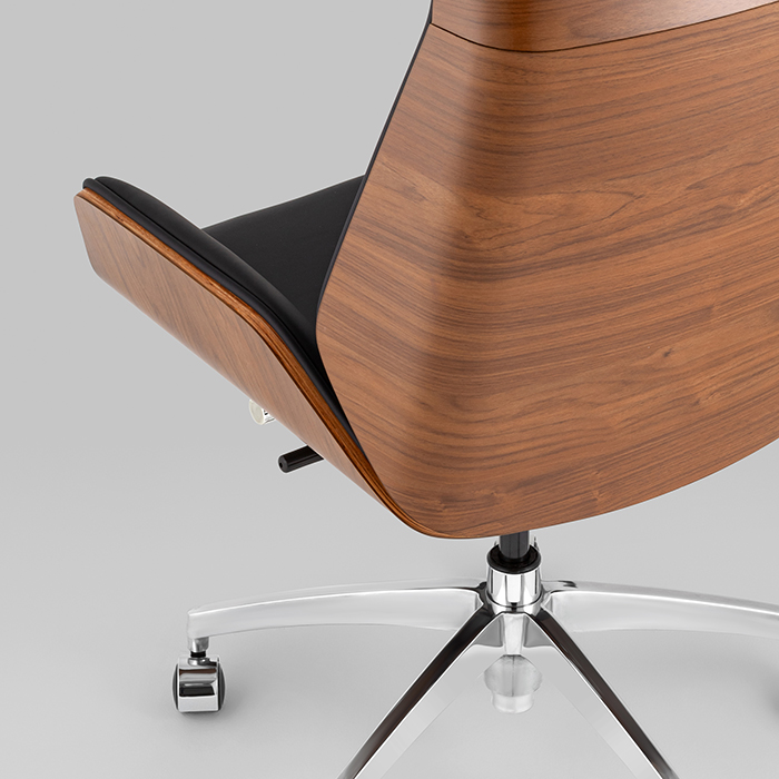 Кресло офисное TopChairs Crown чёрный Stool Group A312 8383-29 walnut back