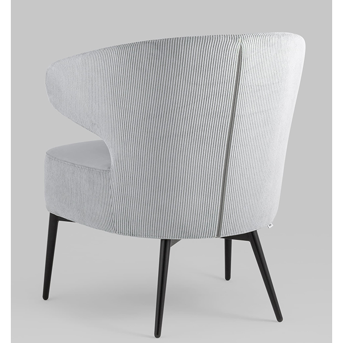 Кресло-лаунж Royal Stripes велюр серый Stool Group vd-royal-v994-vl12