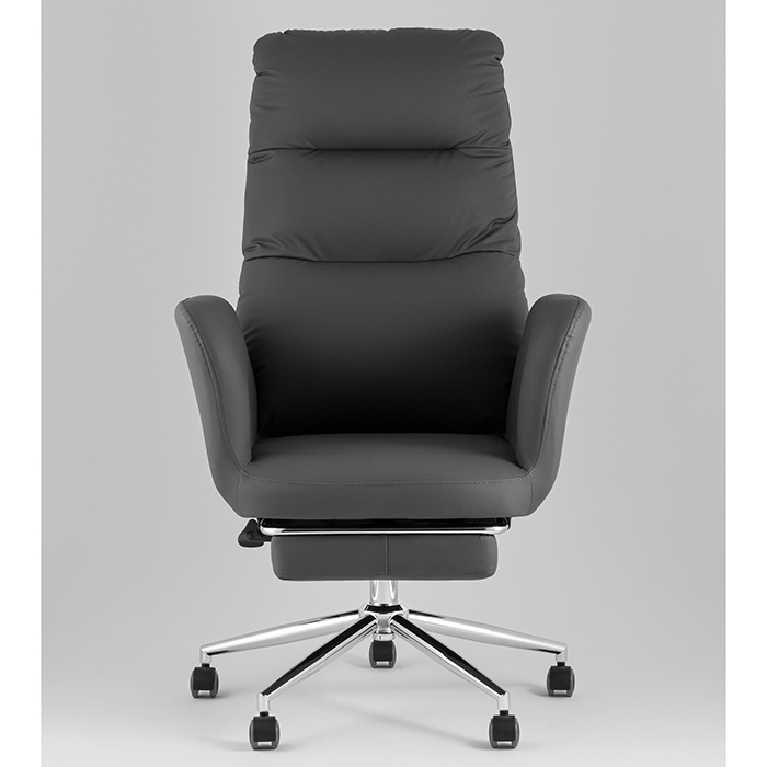 Кресло офисное TopChairs Solid с оттоманкой серый Stool Group DD-004-OT NC grey