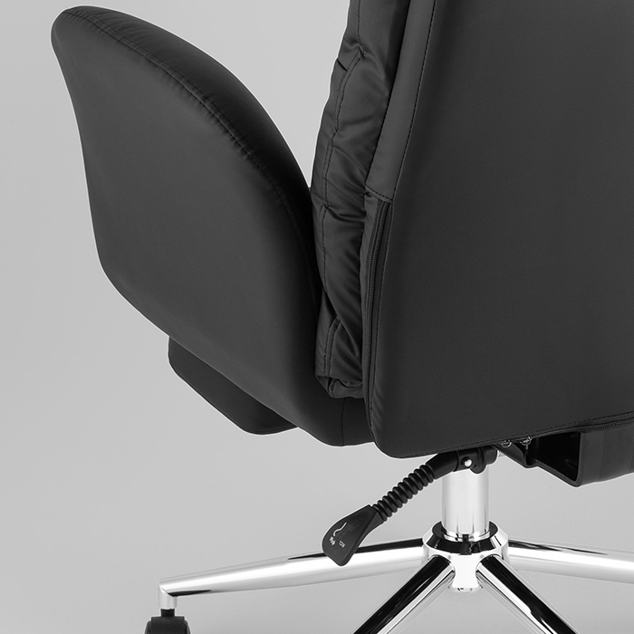 Кресло офисное TopChairs Solid с оттоманкой чёрный Stool Group DD-004-OT NC black