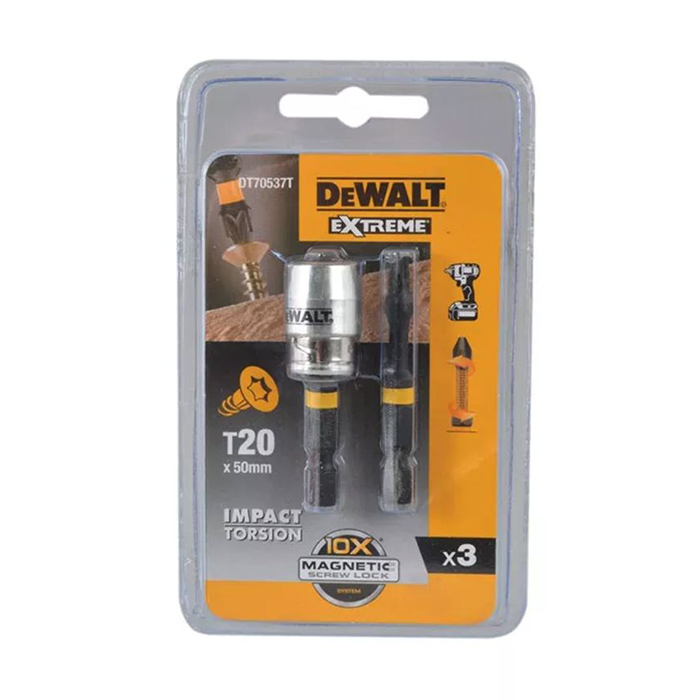 Биты T20 50 мм FlexTorq с магнитным держателем DeWalt DT70537T-QZ