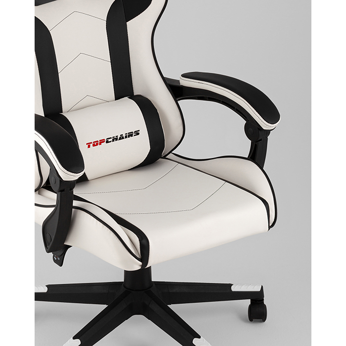 Кресло игровое TopChairs Shadow бело-чёрный Stool Group GF-8079 white+black
