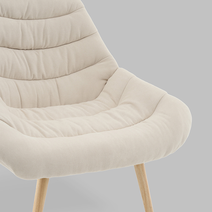 Кресло Олби Страйпс белый Stool Group QH-2805K 263-1 light beige